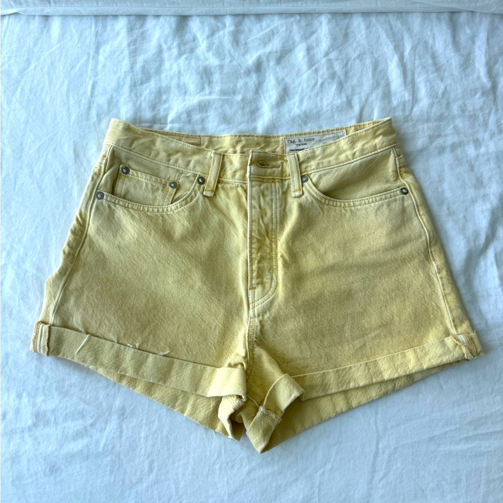 Rag & Bone Maya Yellow Denim Shorts 🧈🍋